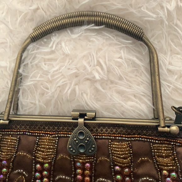 Vintage Beaded Brown Handbag - Picture 9 of 9